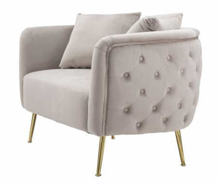 Canapea Bucharest,lemn/burete/panza/metal, gri/auriu, 127X74X73 cm [3]