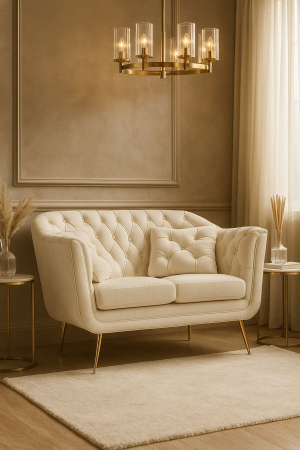 Canapea Budapest crem cu perne 130x83x91 cm [8]