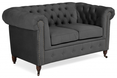 SALE % - Canapea Chesterfield, 2 locuri, Gri, 150x80x86 cm