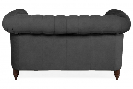 Canapea Chesterfield, 2 locuri, Gri, 150x80x86 cm [3]