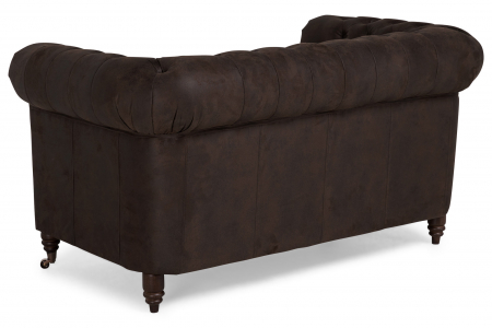 Canapea Chesterfield, 2 locuri, Maro Vintage, 150x80x86 cm [2]