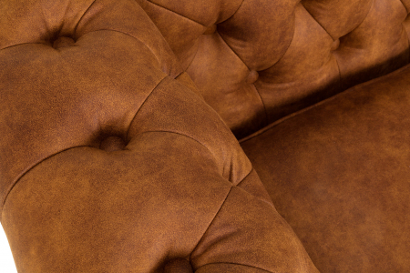 Canapea Chesterfield, 2 locuri, Maro coniac, 150x80x86 cm [6]