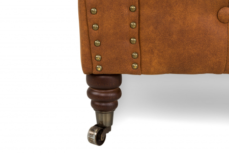 Canapea Chesterfield, 2 locuri, Maro coniac, 150x80x86 cm [9]