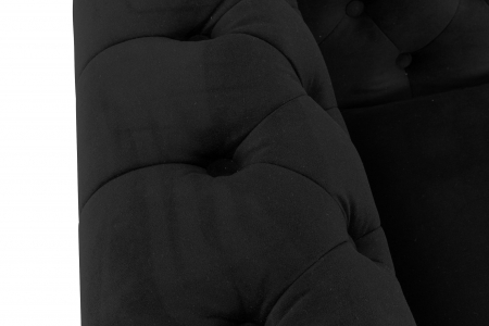 Canapea Chesterfield, 2 locuri, Negru, 150x80x86 cm [5]