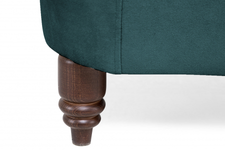 Canapea Chesterfield, 2 locuri, Albastru-verzui, 150x80x86 cm [7]