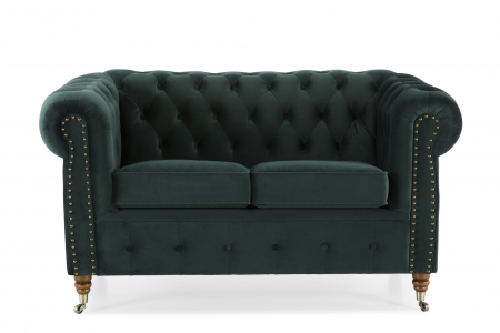Canapea Chesterfield, 2 locuri, Verde, 150x80x86 cm [1]