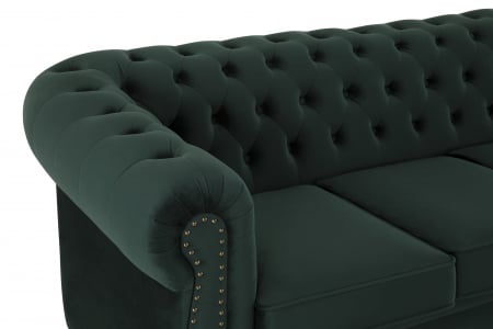 Canapea Chesterfield, 2 locuri, Verde, 150x80x86 cm [3]