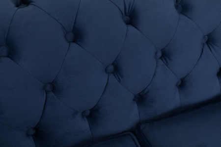 Canapea Chesterfield, 3 locuri, Albastru, 203x80x86 cm [7]