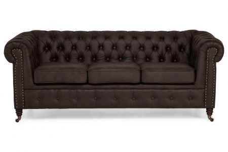Canapea Chesterfield, 3 locuri, Maro, 203x80x86 cm [1]