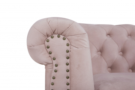 Canapea Chesterfield, 3 locuri, Roz, 203x80x86 cm [4]