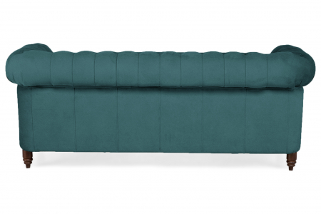 Canapea Chesterfield, 3 locuri, Albastru-Verzui, 203x80x86 cm [3]