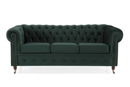 Canapea Chesterfield, 3 locuri, Verde, 203x80x86 cm [1]