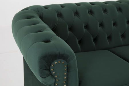 Canapea Chesterfield, 3 locuri, Verde, 203x80x86 cm [3]