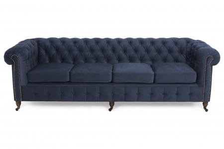 Canapea Chesterfield, 4  locuri, Albastru, 238x80x86 cm [3]