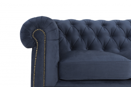 Canapea Chesterfield, 4  locuri, Albastru, 238x80x86 cm [6]