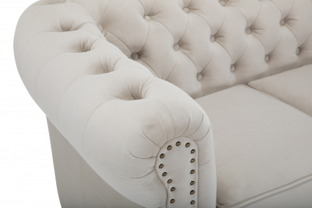 Canapea Chesterfield, 4  locuri, Bej, 238x80x86 cm [6]