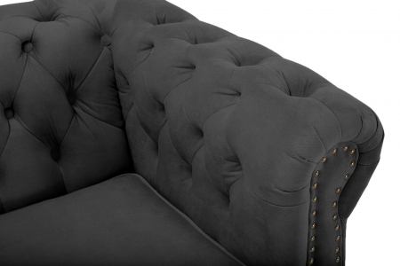 Canapea Chesterfield, 4  locuri, Gri, 238x80x86 cm [5]