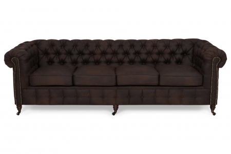 Canapea Chesterfield, 4 locuri, Maro Vintage, 238x80x86 cm [3]