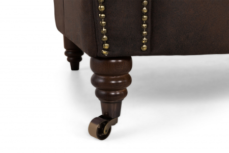 Canapea Chesterfield, 4 locuri, Maro Vintage, 238x80x86 cm [8]