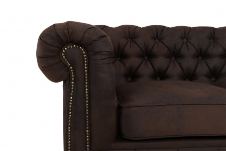 Canapea Chesterfield, 4 locuri, Maro Vintage, 238x80x86 cm [5]