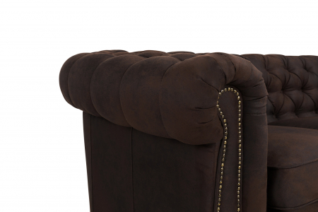 Canapea Chesterfield, 4 locuri, Maro Vintage, 238x80x86 cm [7]