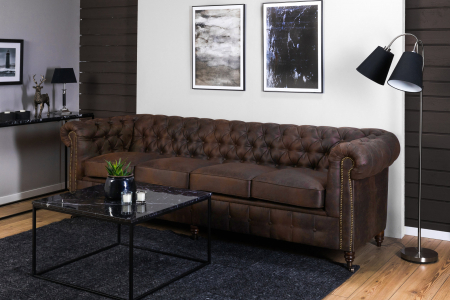 Canapea Chesterfield, 4 locuri, Maro Vintage, 238x80x86 cm [1]
