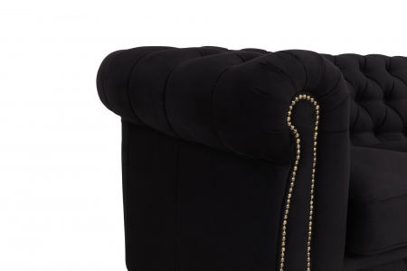 Canapea Chesterfield, 4  locuri, Negru, 238x80x86 cm [5]