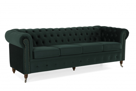Canapea Chesterfield, 4  locuri, Verde, 238x80x86 cm