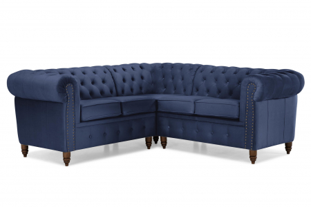 Coltar Chesterfield, Albastru, 205x80x86 cm [2]