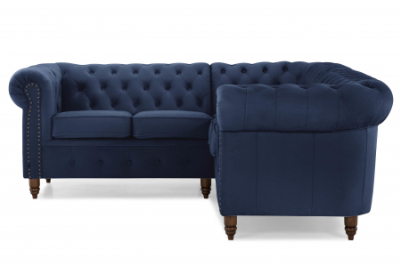 Coltar Chesterfield, Albastru, 205x80x86 cm [3]