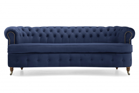 Canapea Chesterfield, Curbata, Albastru, 230x80x86 cm [1]