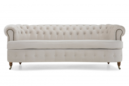 Canapea Chesterfield, Curbata, Bej, 230x80x86 cm [1]