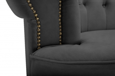 Canapea Chesterfield, Curbata, Gri, 230x80x86 cm [7]
