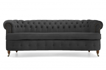 Canapea Chesterfield, Curbata, Gri, 230x80x86 cm [1]
