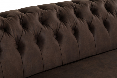 Canapea Chesterfield, Curbata, Maro vintage, 230x80x86 cm [7]