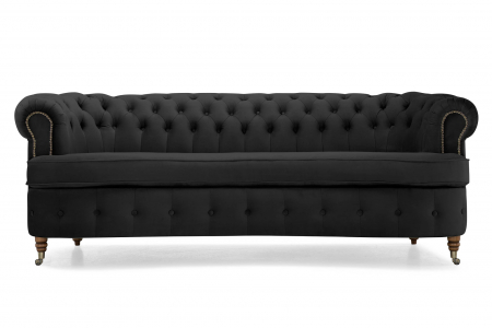 Canapea Chesterfield, Curbata, Negru, 230x80x86 cm [1]