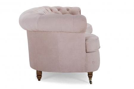 Canapea Chesterfield, Curbata, Roz, 230x80x86 cm [2]
