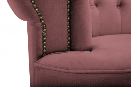 Canapea Chesterfield, Curbata, Roz, 230x80x86 cm [7]