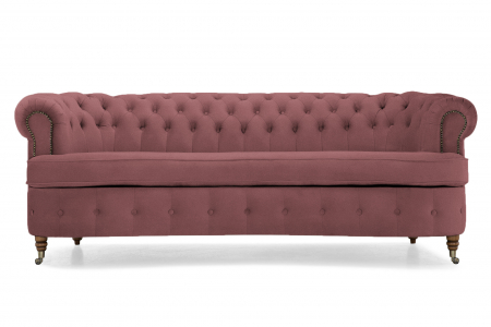 Canapea Chesterfield, Curbata, Roz, 230x80x86 cm [1]