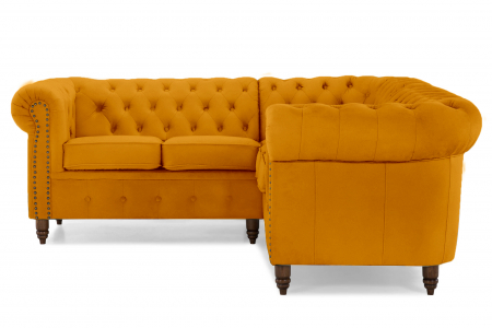 Coltar Chesterfield, Galben, 205x80x86 cm [1]