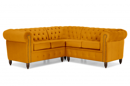 SALE % - Coltar Chesterfield, Galben, 205x80x86 cm