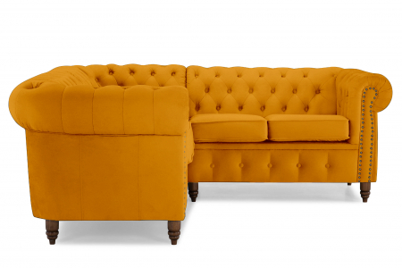 Coltar Chesterfield, Galben, 205x80x86 cm [2]