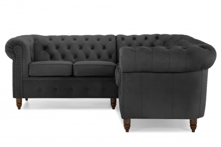 Coltar Chesterfield, Gri, 205x80x86 cm [1]