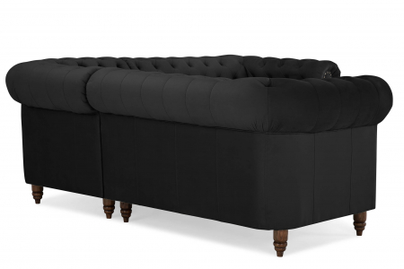 Coltar Chesterfield, Negru, 205x80x86 cm [5]