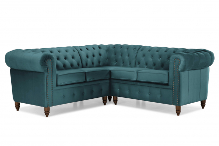 SALE % - Coltar Chesterfield, Turcoaz, 205x80x86 cm