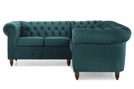 Coltar Chesterfield, Turcoaz, 205x80x86 cm [1]