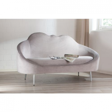 SALE % - Canapea Cloud, Catifea/Metal/Spuma, Gri, 160x92x80 cm