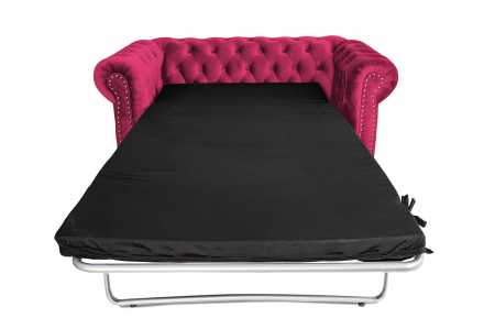 Canapea cu 2 locuri extensibila Chesterfield, fuchsia, 150x86x80 cm [8]