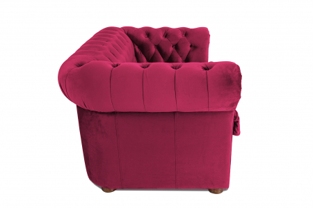Canapea cu 2 locuri extensibila Chesterfield, fuchsia, 150x86x80 cm [2]