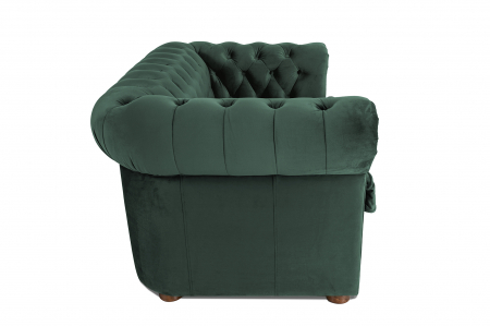 Canapea cu 2 locuri extensibila Chesterfield, verde, 150x86x80 cm [2]